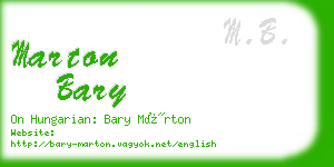 marton bary business card